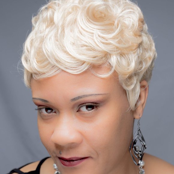 Wavy Curly Pixie w/ Lace Parting - Picture 2 of 9